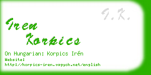 iren korpics business card