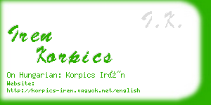 iren korpics business card